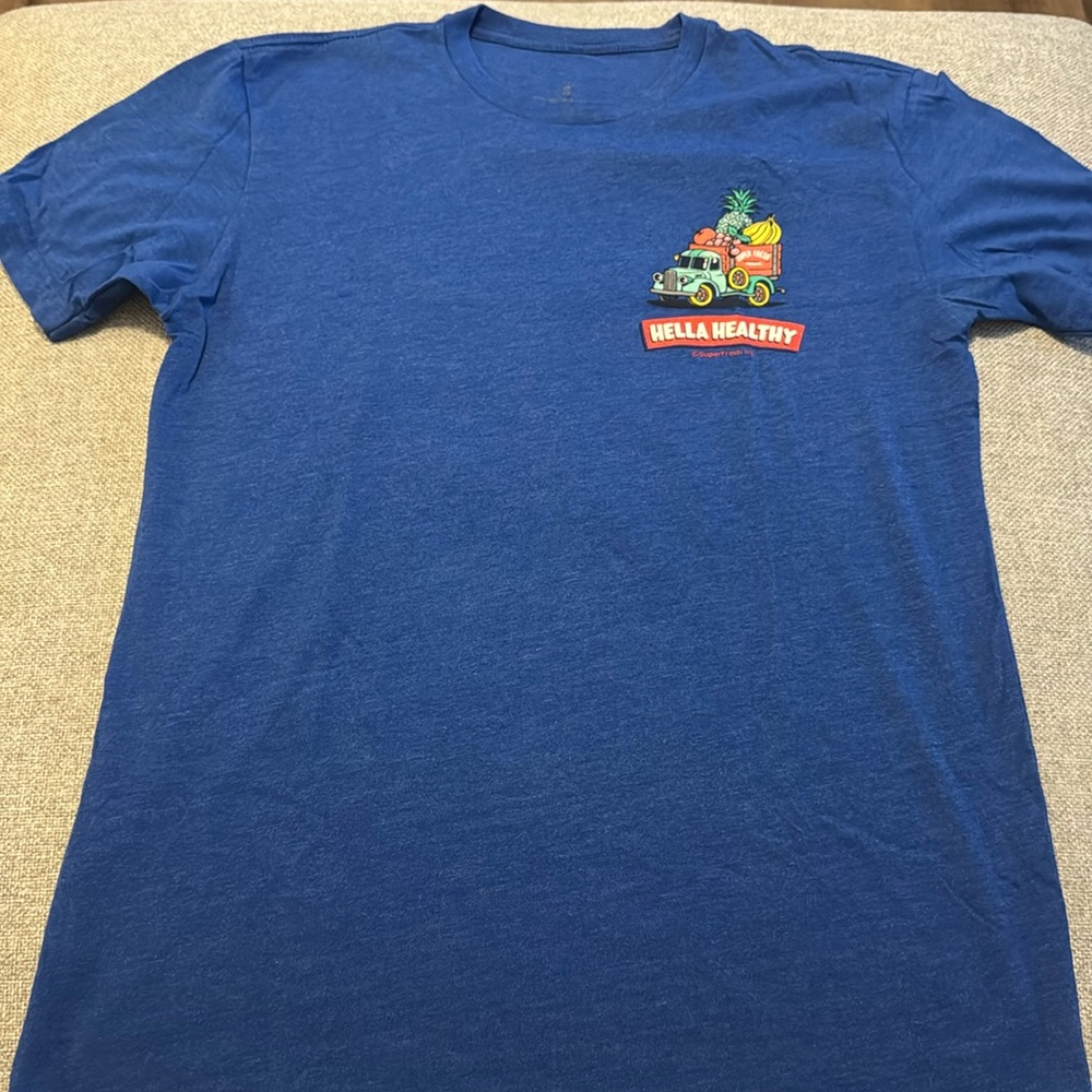 Super Fresh Hella Healthy Mens Blue Tshirt Size small